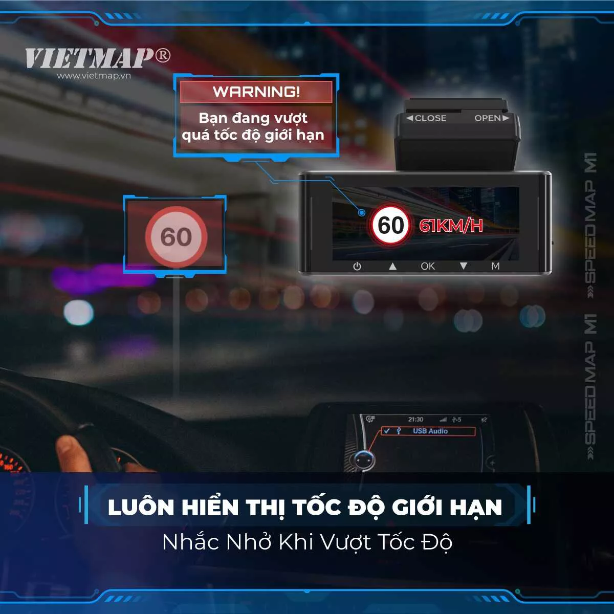 Vietmap Speedmap M1: Siêu phẩm cảnh báo tốc độ, giá tốt | Tặng thẻ nhớ 64GB-339