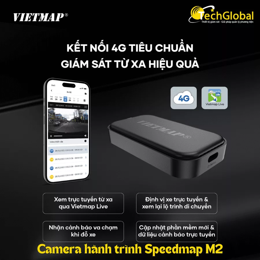 Vietmap SpeedMap M2 - Cảnh báo phạt nguội 24/7, hiển thị tốc độ giới hạn-333